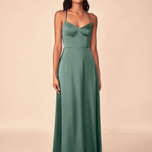 Azazie Green eucalyptus Maxi dress - bridesmaid dress